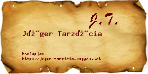 Jéger Tarzícia névjegykártya